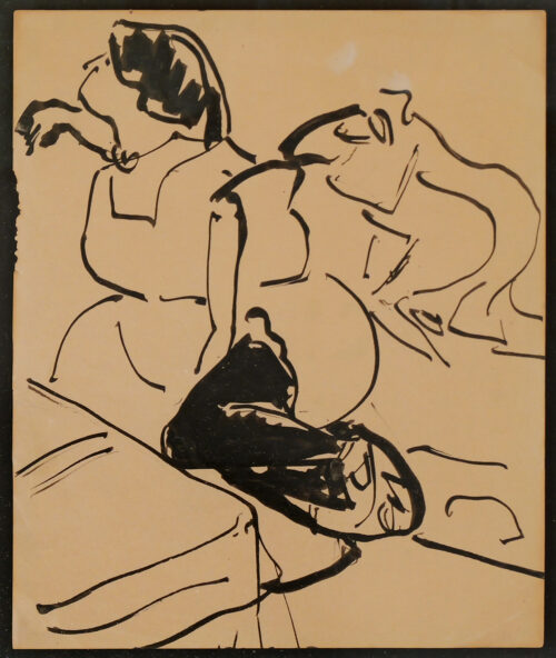 Kirchner – Women Seated at a Table, Profile to the Left