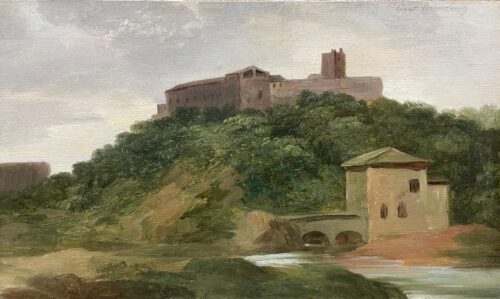 Achenbach – Landscape with Castle and Bridge