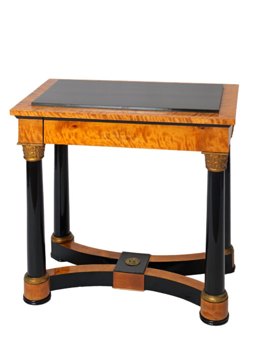 Console on four Corinthian-style legs