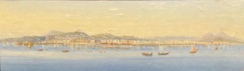 19th Century Panoramic view of the city of Naples, Rosa Corelli, signed
