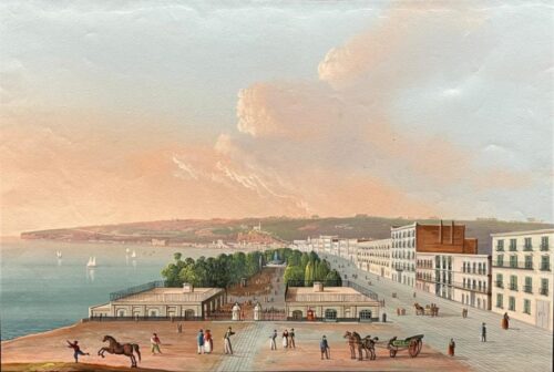 Piazza della Vittoria with the Villa Comunale in the background, Naples (1 of a pair with “View from Posillipo towards Naples”)
