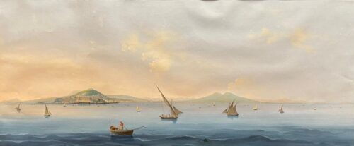 Seascape with scattered boats