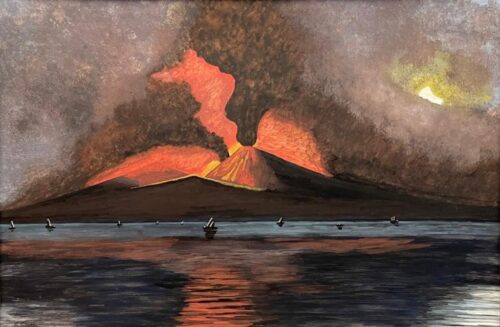 Giutti – Vesuvius erupting at night